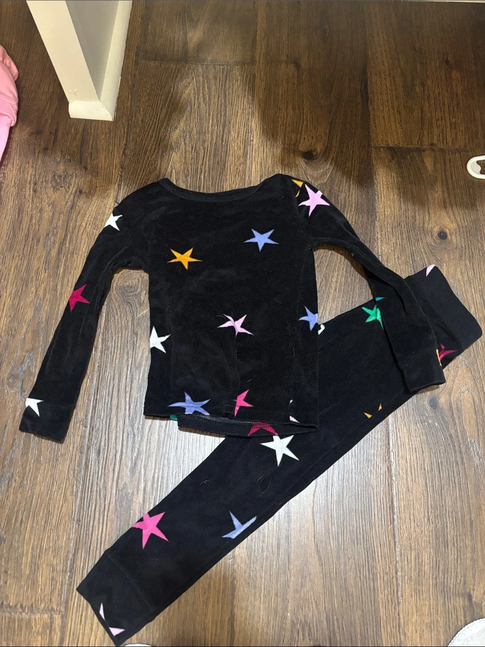 Cat & Jack Black Star Print Pajama Set with Multicolor Stars